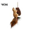 Lanyard Design Hanging Squirrels Christmas Squirrel Ornaments for Tree, Cute Felt Plush Woodland with Pine Handmade Style Holiday Cone, Forest Animal