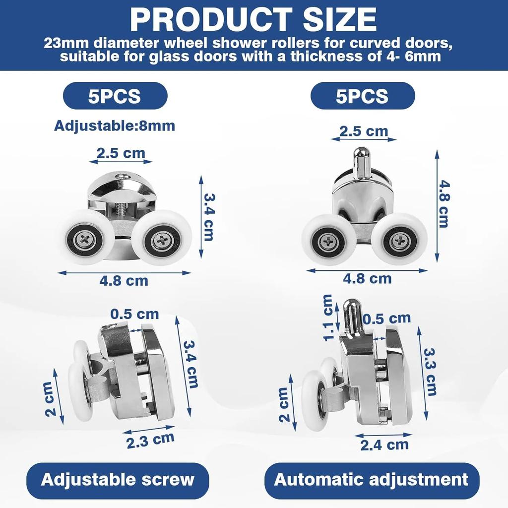 23 мм цинковый сплав двухколесный раздвижной ролик для душевой двери противоударный блок для ванной комнаты подшипники для колесных направляющих 10 шт.