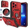 3 In 1 Heavy Duty Shockproof Armor Slide Phone Case For iPhone 15 14 13 12 11 Pro Max XS Max Samsung S22 S21 S20 Ultra Plus Magnetic Ring Holder Cover