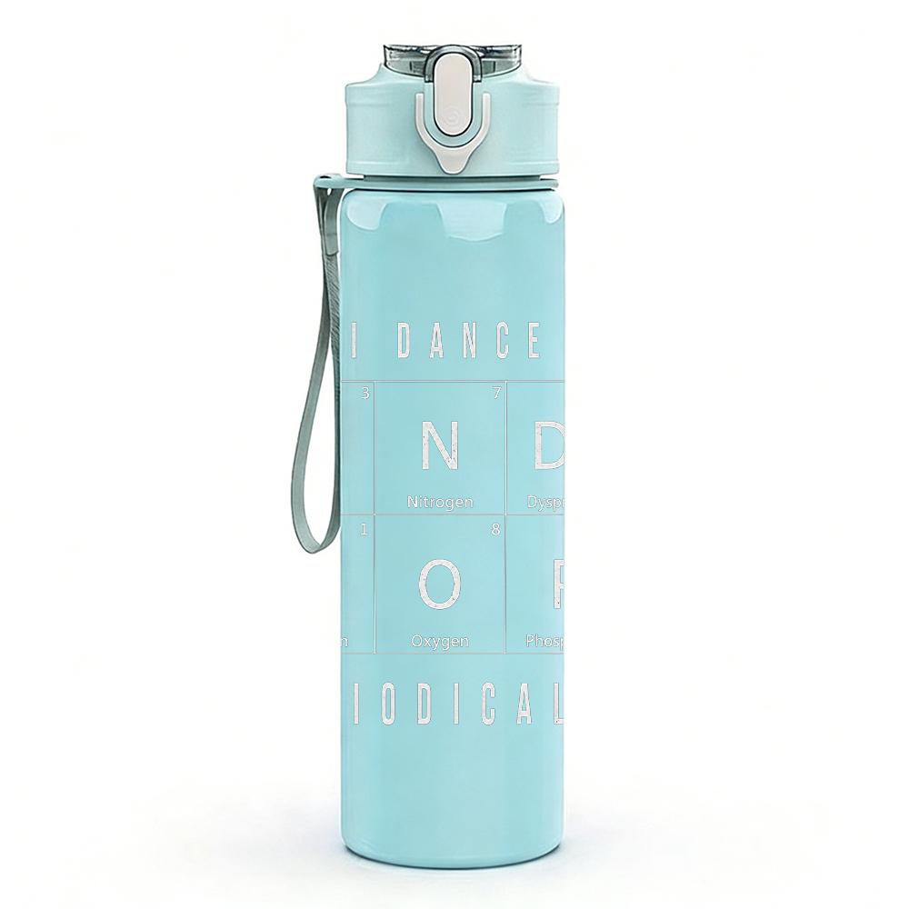 1PC Land hop faded manuscript print 750ml colorful plastic sports water bottle leakproof pop up lid with straw for outdoor work home use