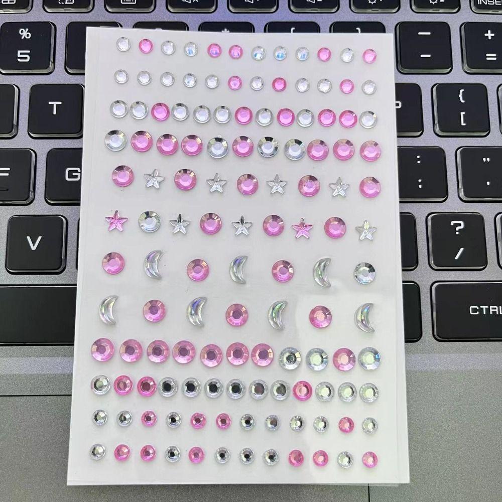 Moon Star Face Gems Self Adhesive Nail Art Decoration Stage Decoration Makeup Sticker