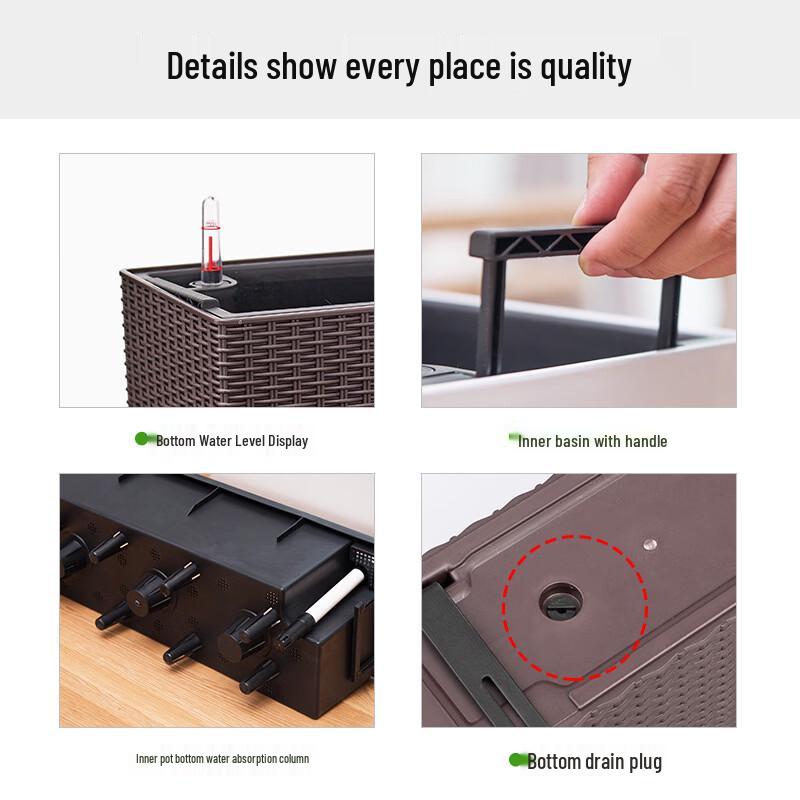 Self-Watering Rattan Balcony Planter Box