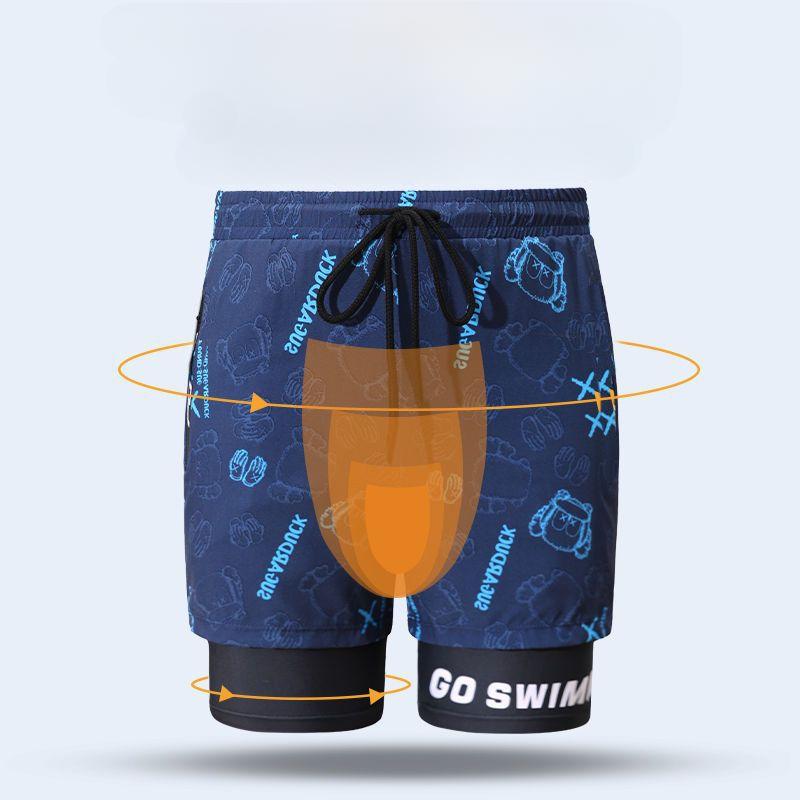 7inch Men's Swim Trunks with Compression Liner 2-in-1 Swimming Shorts Stretch Quick Dry Breathable Beach Shorts Swimsuit for Men Bathing Suit Swimwear