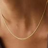 Fashion Jewelry Ladies 18k Gold Plated Stainless Steel Snake Chain Choker Necklace Women Waterproof Jewelry