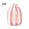 Stylish Ceramic Decor for Wedding Venue Striped Vase, Modern Decorative Minimalist Flower Holder Unique Textured Vase Home Styling Living Room Office