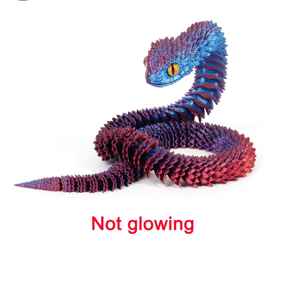 30/40Cm 3D Printed Snake Toys Funny Rotatable Articulated Printed Snake Craft Ornament Simulation Animal Home Desktop Ornament