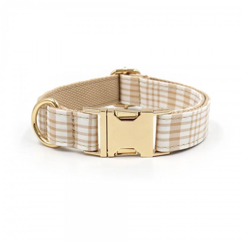 Plaid Dog Collar Leash Set With Bowknot Accessory Adjustable Sizes XS To XL Small Medium Dogs