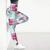 Womens Rose Red Rose Prints Stretch Yoga Leggings Fitness Running Gym Sports Active Pants