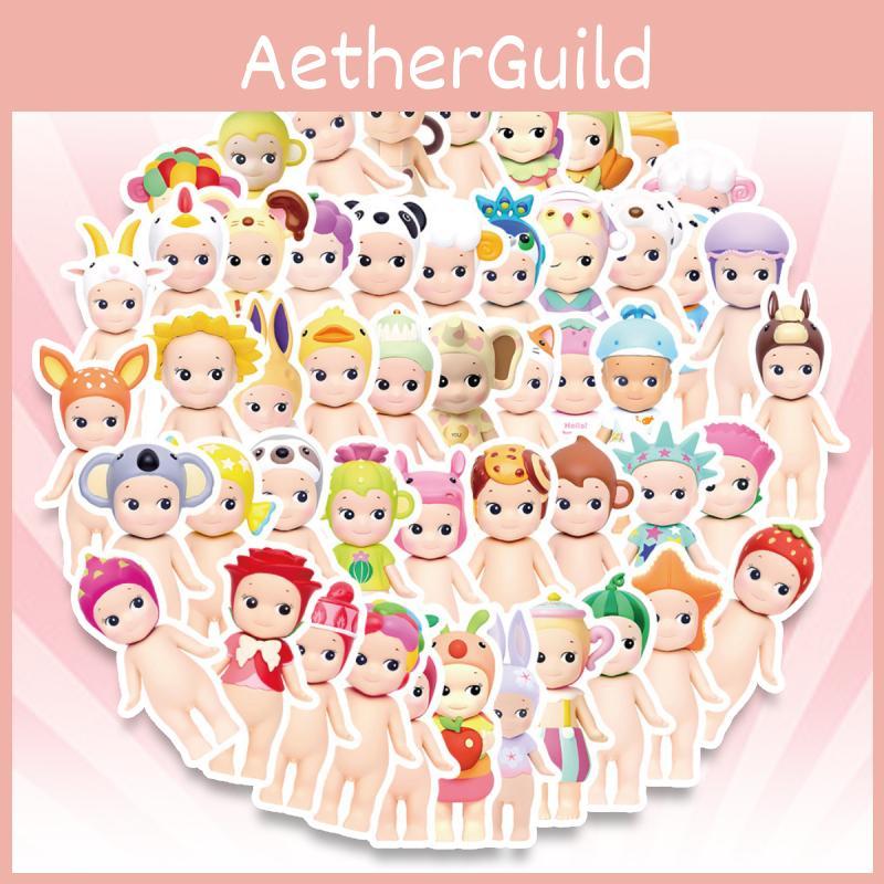 Водонепроницаемые милые наклейки Sonny Angel для детей, 50 штук, для DIY-поделок и украшения