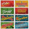 MEXICO License Plate City Metal Tin Plaque Car Metal Sign Wall Decor Garage Bar Pub Club Hotel Cafe Kitchen Home