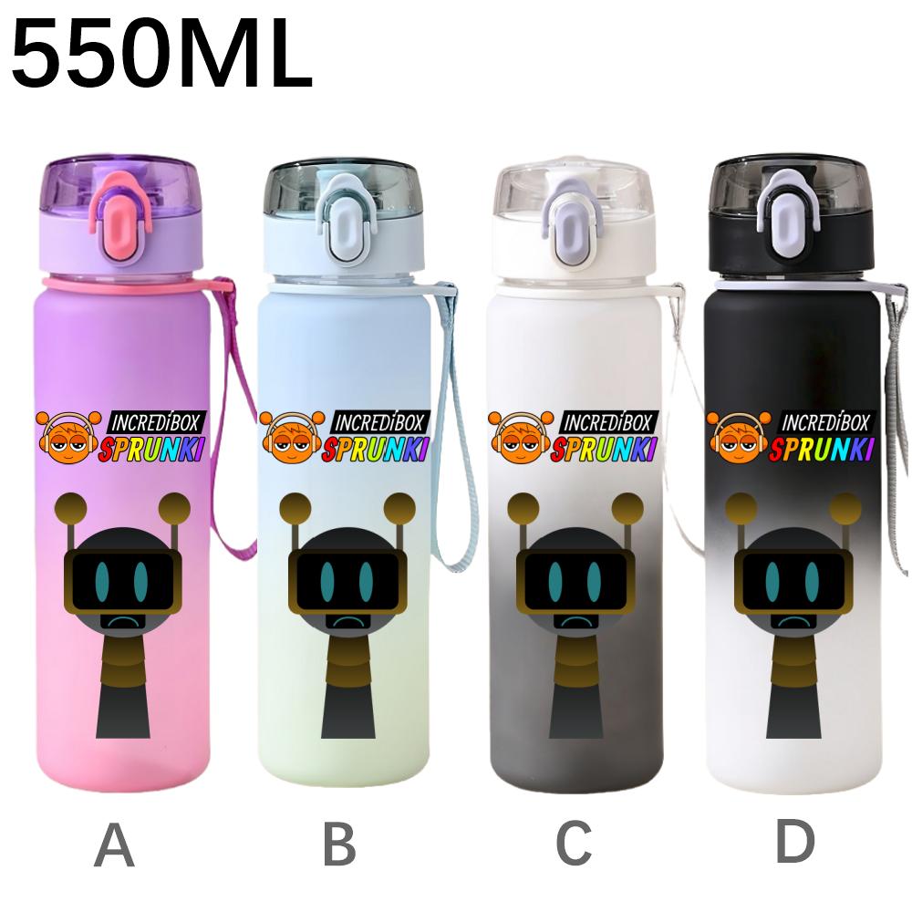 High Quality 550ml Game Sprunki Gradient Sports Water Bottle Cartoon Leak-proof Portable Drinking Bottles Outdoors Sports Fitness Water Cup