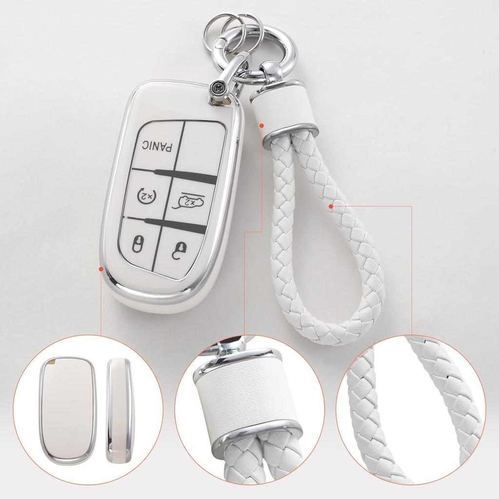 Чехол для брелока Jeep с брелком, защитный чехол для ключей из мягкого ТПУ, подходит для Jeep Grand Cherokee Renegade Wrangler Patriot Grand