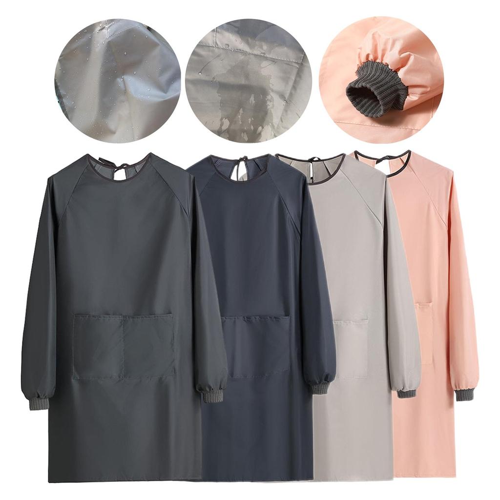 Long Sleeves Pet Grooming Apron Anti Hair Waterproof Hairdressing Smock