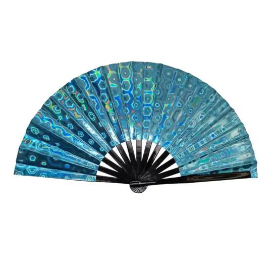 Портативный складной вентилятор, голографический ручной летний охлаждающий вентилятор, украшение, реквизит для танцевальных представлений, аксессуары для костюмов для вечеринок