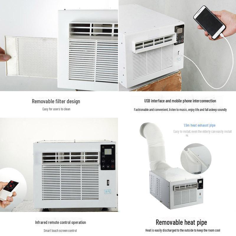 Портативный мини-кондиционер с бесплатной установкой — включает в себя охлаждение для домашних животных, москитную сетку и аксессуары для шкафа, заказывайте индивидуально