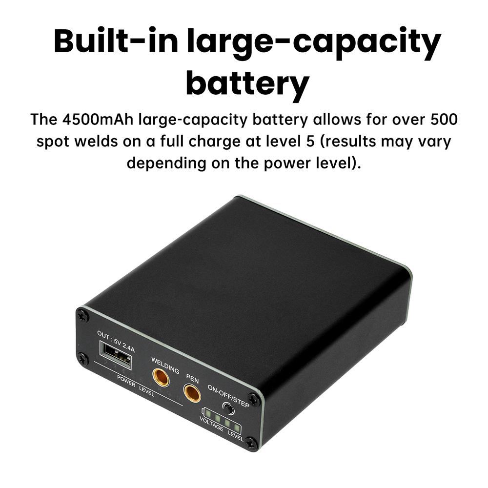 4500 мАч Двухимпульсный точечный сварочный аппарат DC 5V 2A 10 уровней Регулируемый Портативный ручной аппарат точечной сварки Инструмент для ремонта для 18650/21700
