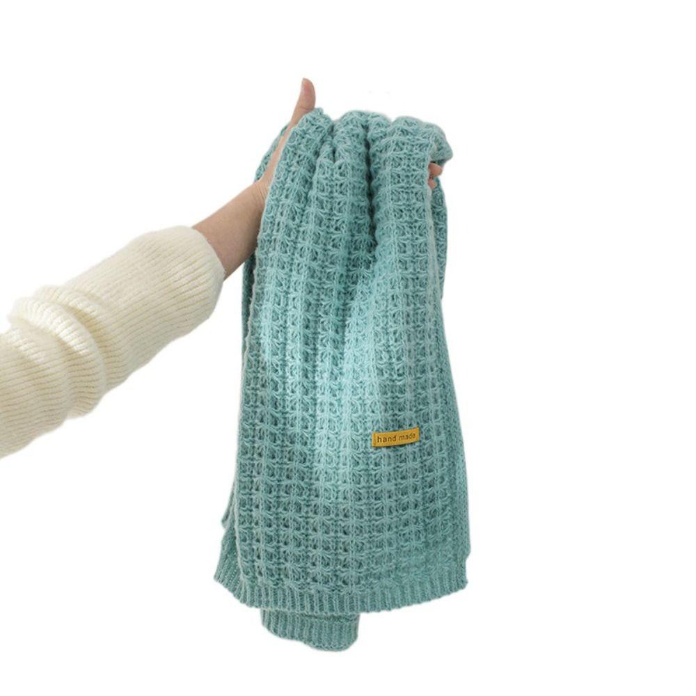 Outdoor Knitted Scarf Thickened Women Scarf Solid Color Bandelete Male and Female