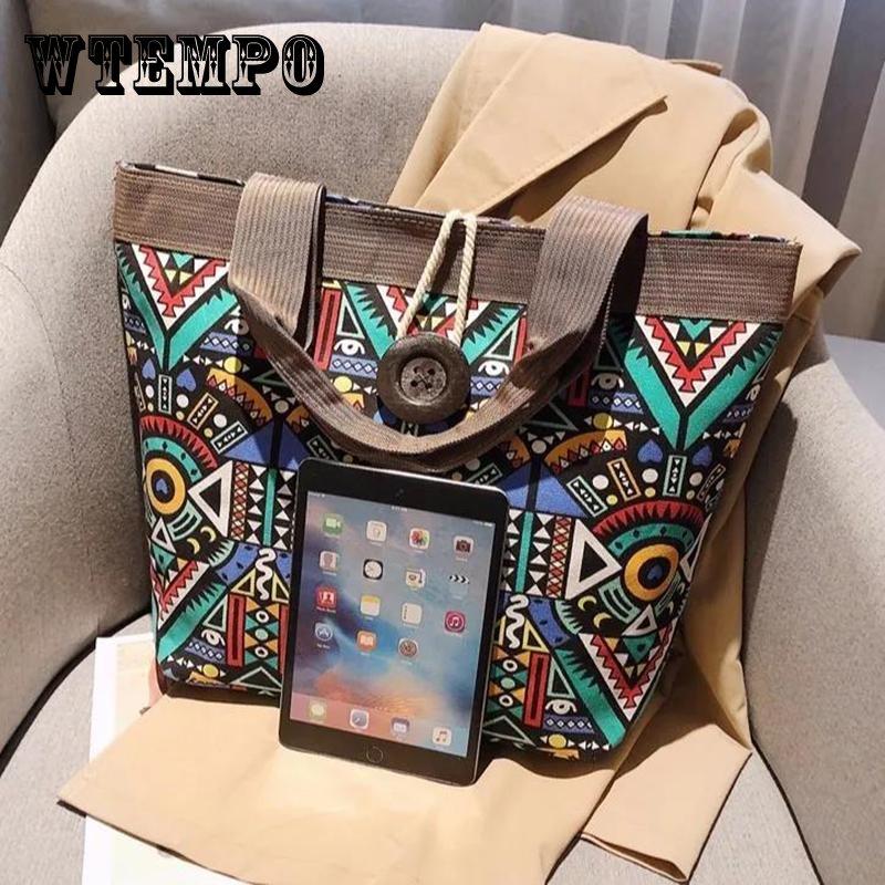 Women Canvas Bags Casual Large Daily Shoulder Tote Shopper Handbag Simple Hobo Bags 1Pcs