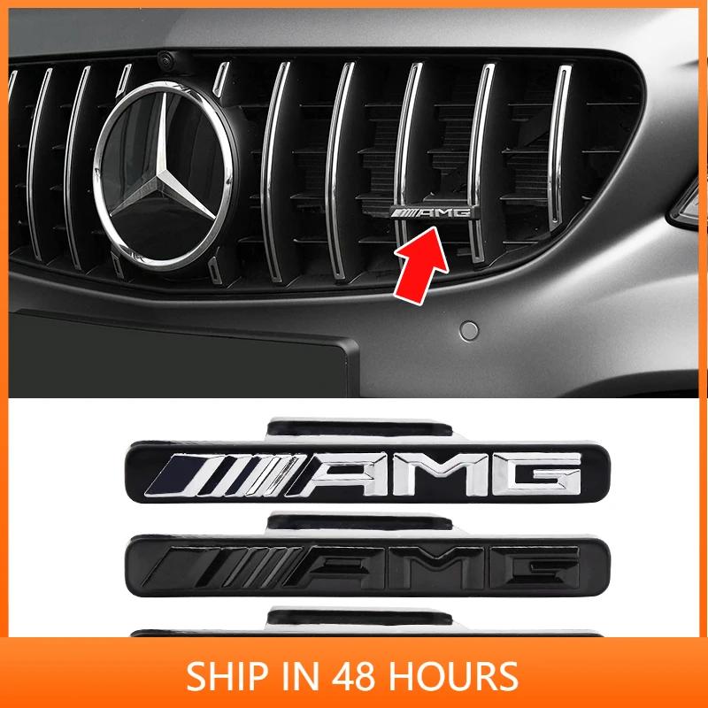 Car Front Grille Badge Logo For Mercedes Benz AMG Class W204 W205 W203 W206 W220 W211 W212 GLC CLS Emblem Sticker Accessories AZ1