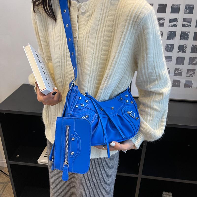 Women Fashion Shoulder Bag Tote Ladies Stylish Top Handle Handbag Pu Leather Shopping Travel Crossbody Purse Gothic