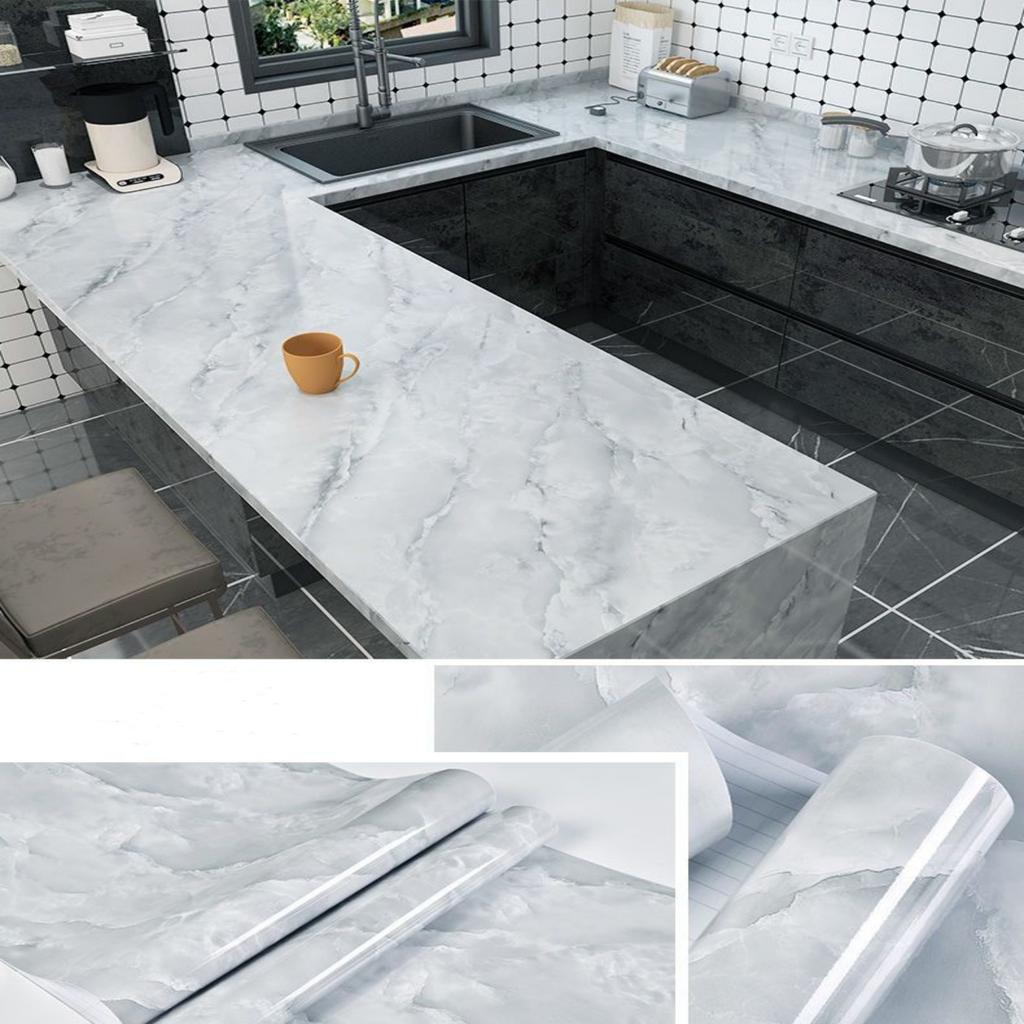 55/40cm Width Marble Wallpaper Contact Paper Waterproof Oil-proof Wall Stickers PVC Self Adhesive Kitchen Countertop Home Design