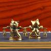 Ретро Латунная Фигурка Счастливого Кота Миниатюрная Фэн-шуй Креативный Чайный Питомец Маленький Настольный Офисный Подарок Скульптура Украшение для Дома Шкафа