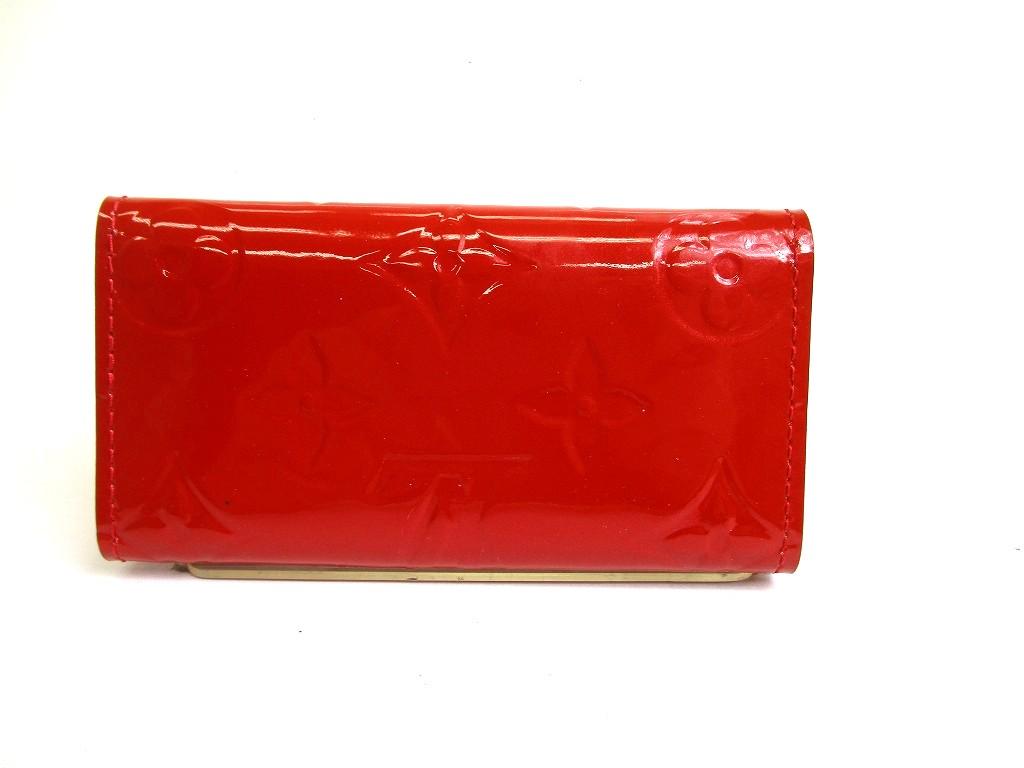 Authentic LOUIS VUITTON Vernis Red Leather Multicles 4 Pics Key Cases #b084  Seller refurbished
