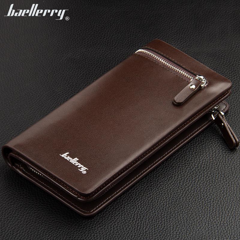 Baellerry мужской длинный кошелек на молнии кошелек для монет модная сумка для сотового телефона сумка-клатч из искусственной кожи с ремешком на запястье