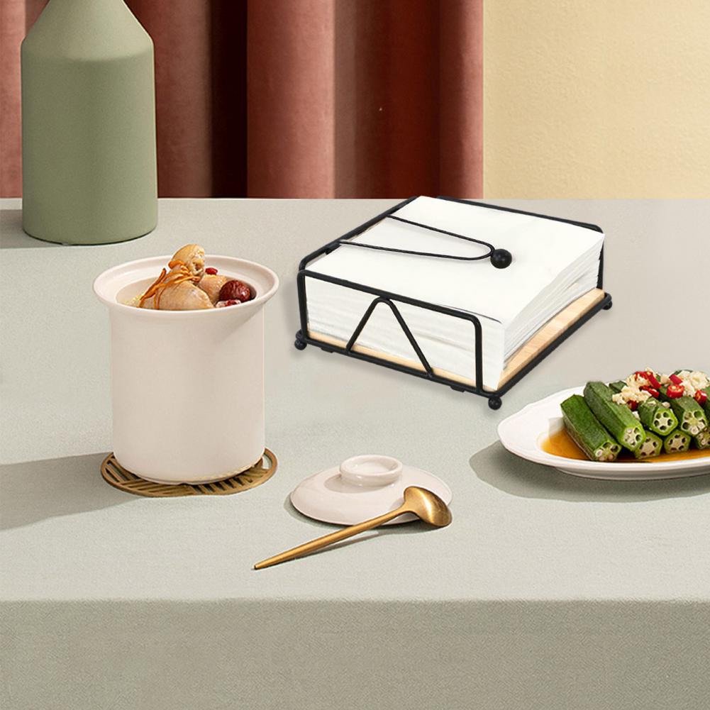 Держатель для салфеток в деревенском стиле, органайзер для салфеток на открытом воздухе, держатель для салфеток из металла в деревенском стиле с утяжеленной ручкой для кухонной столешницы для стола