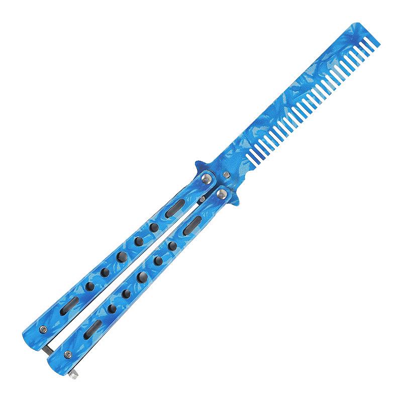 Stainless Steel Unsharpened Butterfly Practice Comb - Outdoor Training Butterfly Knife