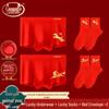 LANSWE Men's Red Golden Horse Zodiac Boxer Briefs & Socks Set