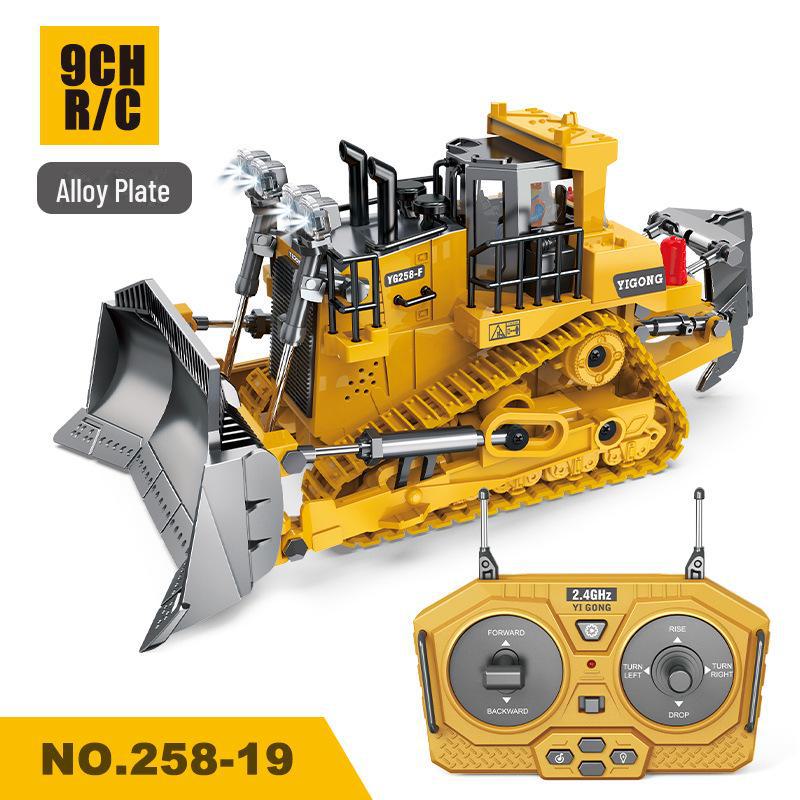 2.4G Remote Control Alloy Construction Toy Set: Excavator, Bulldozer, and Dump Truck for Kids.