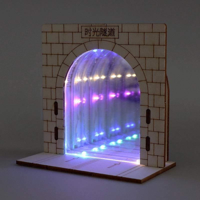 DIY Abyss Mirror Time Tunnel Lamp Colorful Glowing Visual Calming Fidget Light Perfect Gift for Teens Desk Decor