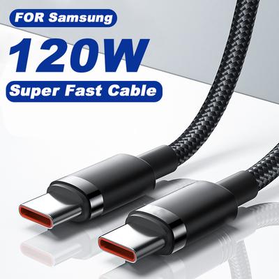 120 Вт USB C на Type C кабель для быстрой зарядки плетеный кабель для зарядки Type C для iPhone 15 Pro Max Samsung Galaxy S24 S23 Ultra 22