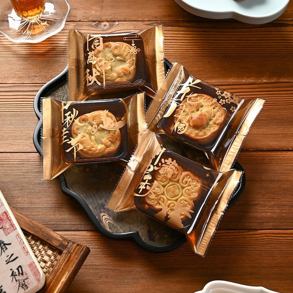 100pcs Plastic Mooncake Packaging Bag Chinese Style Machine Sealing Bag Mung Bean Cake