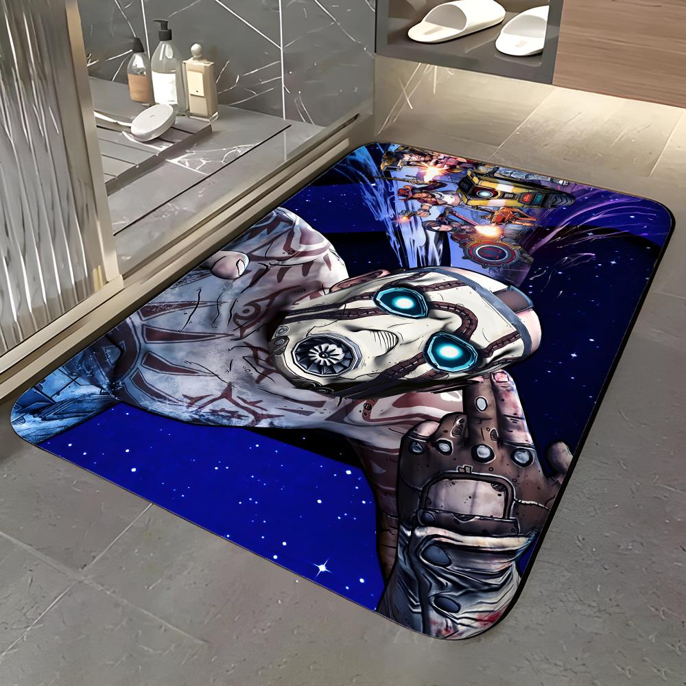 Game C-Classic Borderlands-Games Floor Mat Soft Flannel Entrance Door Mat Non Slip Absorbent Bathroom Bedroom Floor Rug