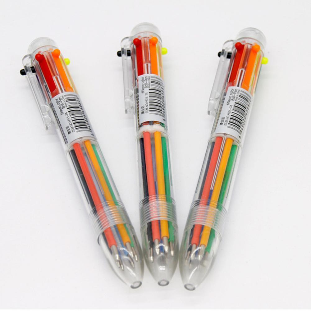 6 In 1 Color Multi Function Ballpoint Pen 0.5mm Novelty Multi-color Children's Gifts Korean Stationery 6 Colours Ball Point Pen