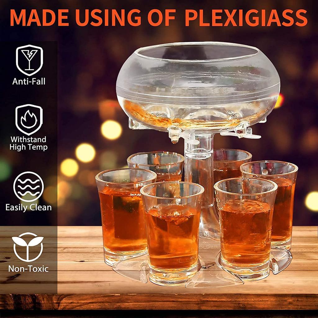 Entertainment Set: Decanter with Six Bullet-Shaped Party Wine Glasses
