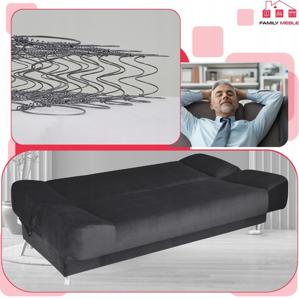 Sofa Sofa Sara Sofa Bed Bonell Bed Family Furniture Black