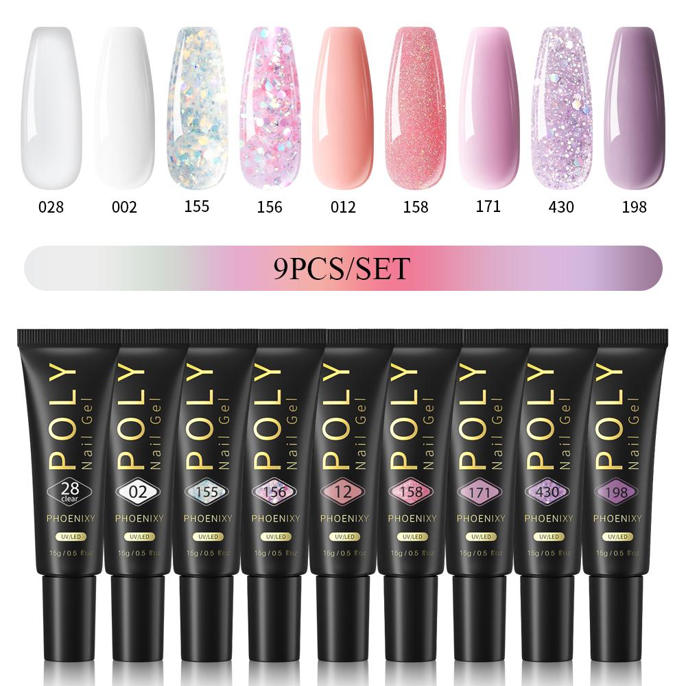 PHOENIXY 15 мл поли гель для ногтей маникюрный набор для наращивания пальцев акриловый гель нужна УФ светодиодная лампа для ногтей DIY салон нейл-арта для дома