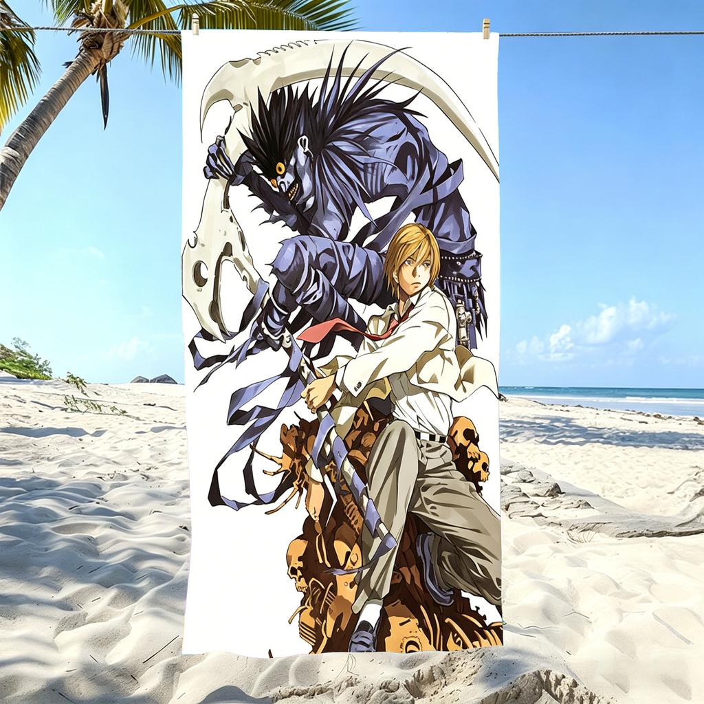 1 шт. Пляжное полотенце в тематике D-Death Note, микрофибра, быстросохнущее, мягкое, приятное для кожи, спортивное полотенце для спортзала, модные пляжные аксессуары