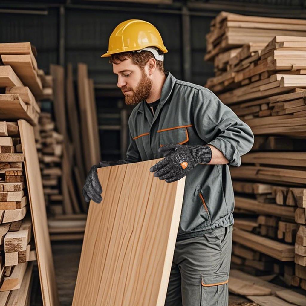 AovYoo Рабочий уровень ПУ и Масло Идеально для и Готовки Перчатки Устойчивые к порезам, Нескользящие, Устойчивые к порезам 9, С покрытием, Устойчивые к истиранию, Разрыву, Прополка,