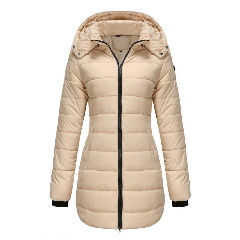 Waterproof Cotton Hooded Parka Coat Women Long Sleeve Winter Warm Jacket