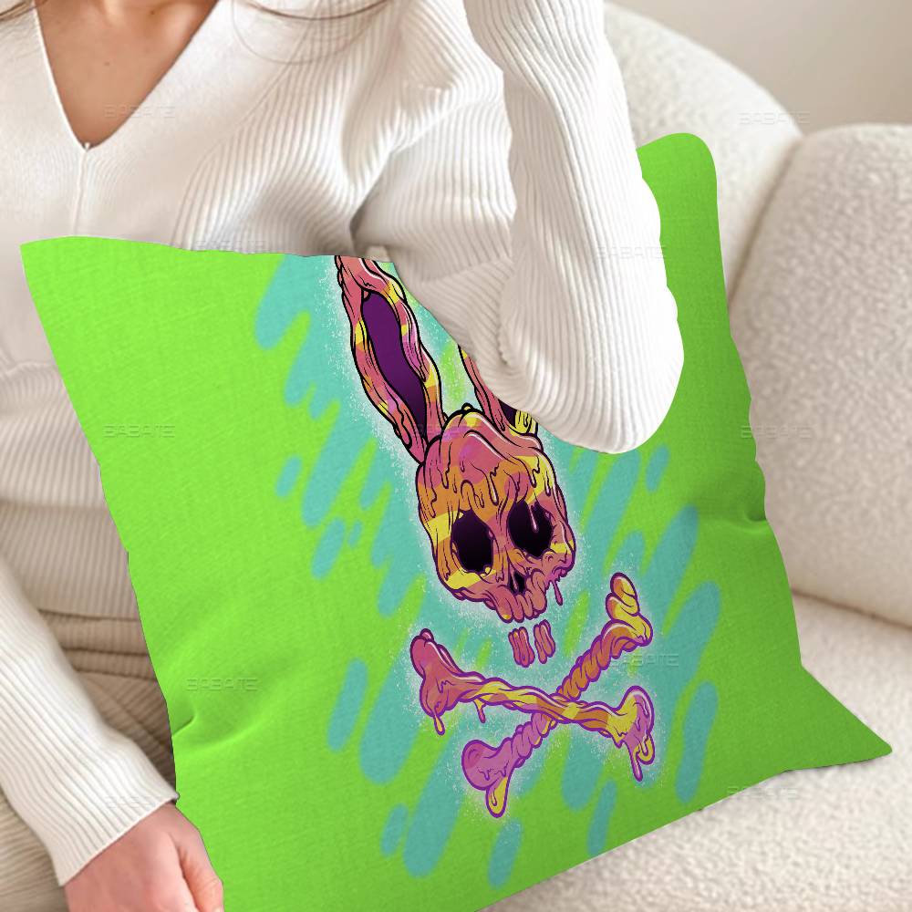 Модные Наволочки P-Psycho B-Bunny Мультяшные Декоративные Для Дивана Дома Двусторонние Короткий Плюш Милая Наволочка для Подушки