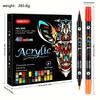 Dual Color Acrylic Paint Markers 24/48/72 Colors Dual Tip Markers Dual-ended Markers  Ceramic Craft