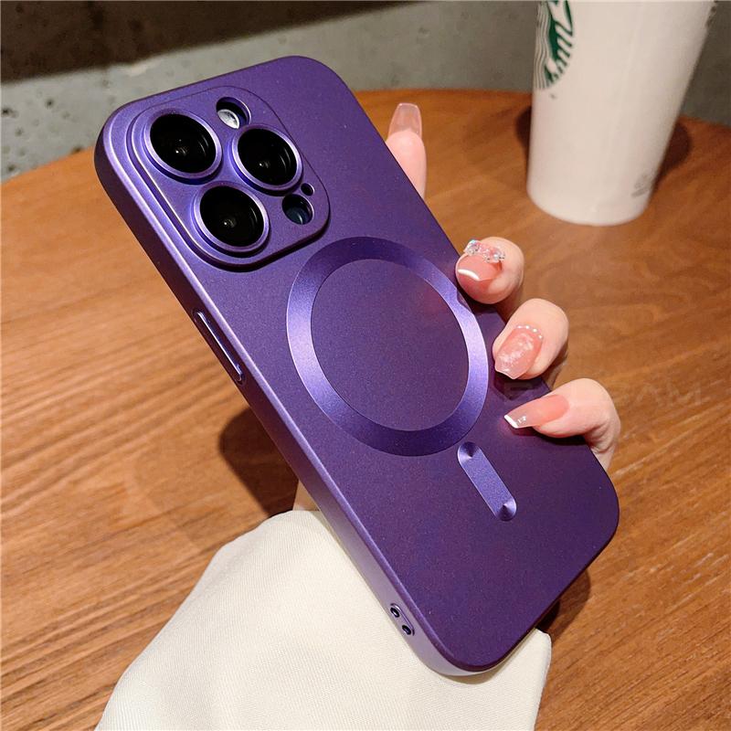 Original Magsafe Magnetic Wireless Charging Case For iPhone 16 15 14 Plus 13 12 11Pro Max Glass Lens Protection Soft Matte Cover