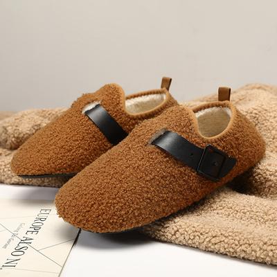 Новые хлопковые туфли на мягкой подошве из овечьей шерсти, повседневные уличные, с начесом, утолщенные, теплые туфли-бини, пушистые туфли