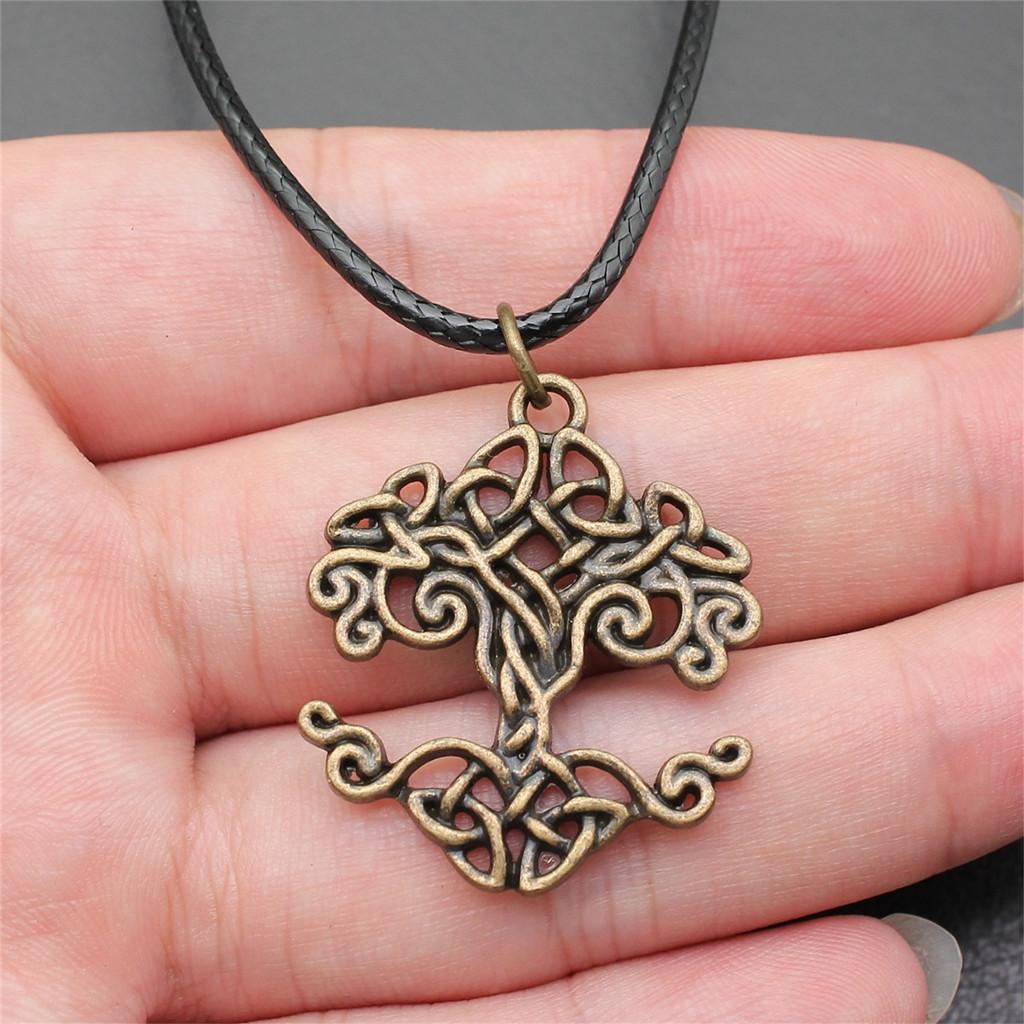 Ожерелье из кожи «Дерево жизни» 45 см, мужское украшение, свадебная годовщина, эстетические аксессуары