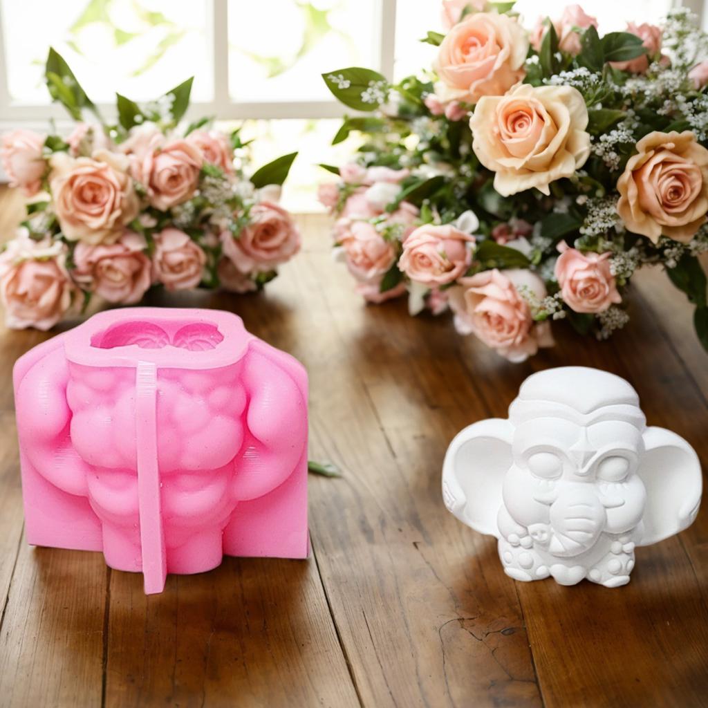 3D статуя животного слона силиконовые формы для свечей эпоксидная смола силиконовые формы для свечей мыла помадки шоколадного торта выпечки