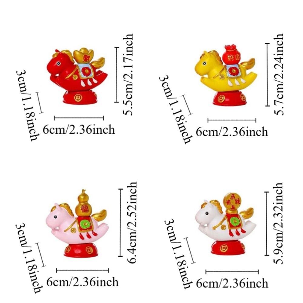 Resin Zodiac Horse Figurines Cute Horse Statue Gift Idea Horse Figures Ornament  Chinese New Year